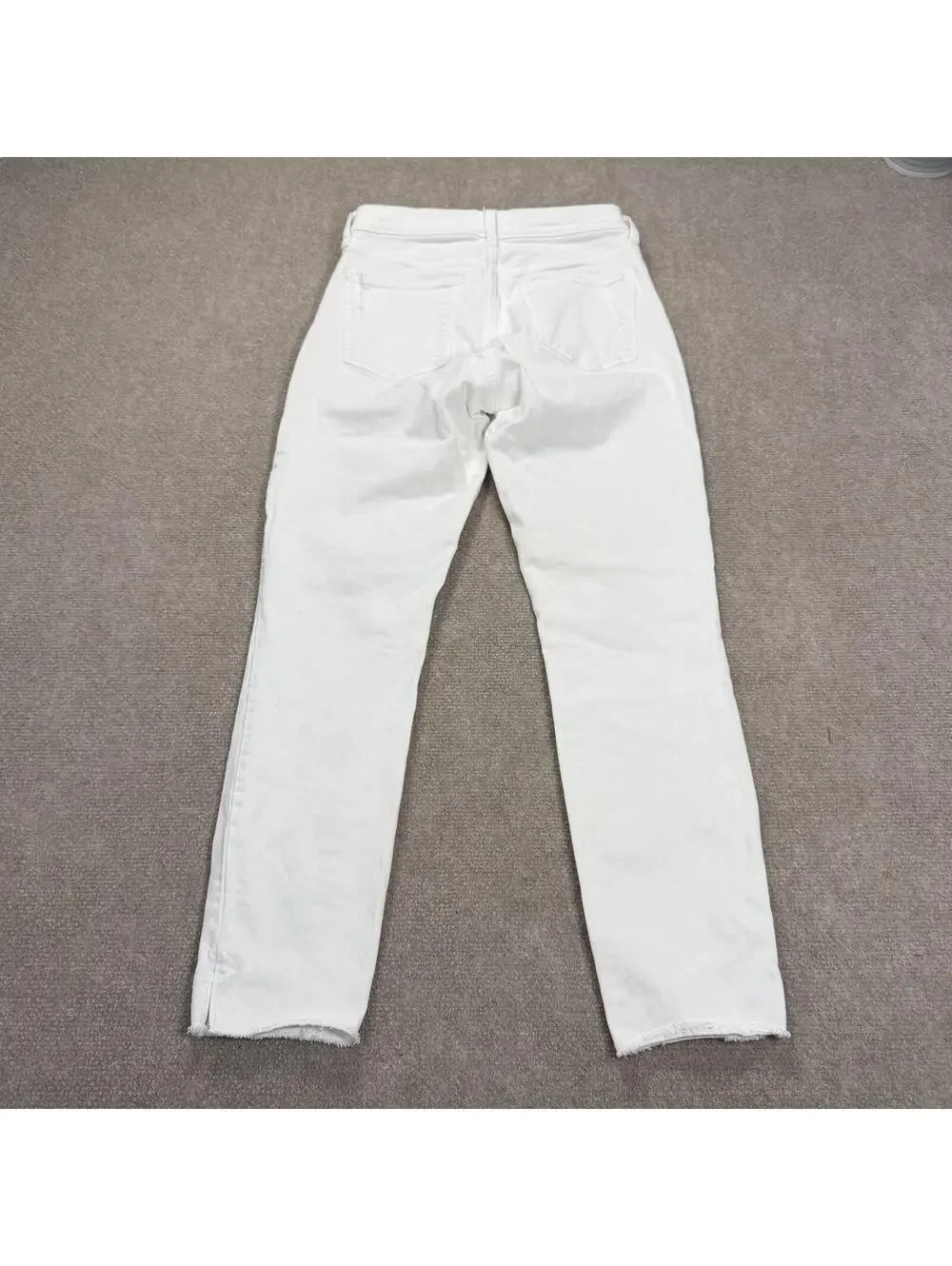 GAP Denim True Skinny White Distressed Jeans Women's Size 26 Raw Hem Ripped